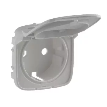   Legrand 754847 Valena Allure 2P+F csatlakozóaljzat burkolat, csapfedeles, alumínium ( Legrand 754847 )