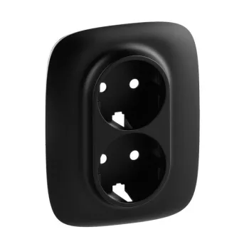   Legrand 754958 Valena Allure 2x2P+F aljzat monobloc burkolat + kerettel, Fekete ( Legrand 754958 )