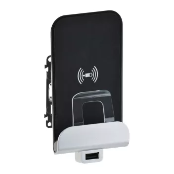   Legrand 755114 Valena Allure Vezeték nélküli töltőállomás USB A-típusú
csatlakozóval, 2,4 A/ 12 W, 136,5 x 70 x 56,5 mm, lopásgátlóval, 50x80 mm érzékelési terület, 10°dőlés, Fehér ( Legrand 755114 )