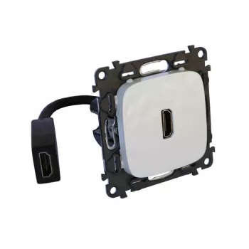   Legrand 755166 Valena Allure Elővezetékelt HDMI 1.4 típusú csatlakozóaljzat, 15 cm kábellel szállítva, Elefántcsont ( Legrand 755166 )