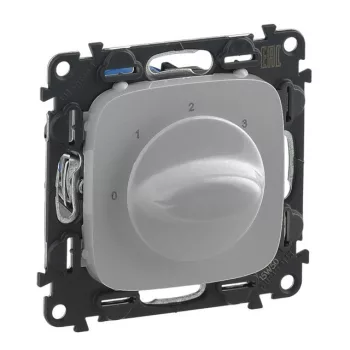   Legrand 755177 Valena Allure Ventilátor vezérlő (0-1-2-3 állású), burkolattal, Alumínium ( Legrand 755177 )