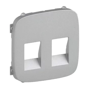   Legrand 755377 Valena Allure Kettős hangszóróaljzat burkolat, Alumínium ( Legrand 755377 )