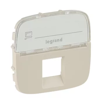   Legrand 755476 Valena Allure RJ11/RJ45 aljzat burkolat címketartóval, Elefántcsont ( Legrand 755476 )