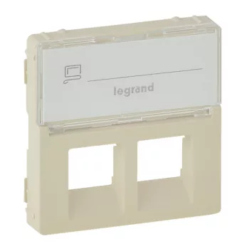   Legrand 755481 Valena Life 2xRJ45 csatlakozóaljzat burkolat, címketartóval elefántcsont ( Legrand 755481 )