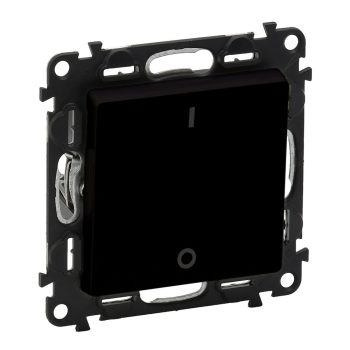   Legrand Valena Life 756322 kétpólusú kapcsoló(102), fekete burkolattal keret nélkül, süllyesztett 16A 250V (Legrand 756322)