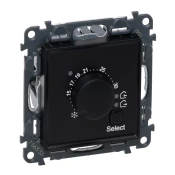 Legrand Valena Life 756333 szobatermosztát, IP21, fekete, süllyesztett