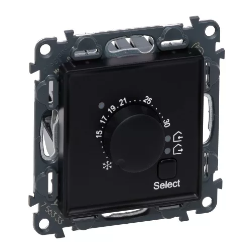 Legrand Valena Life 756333 szobatermosztát, IP21, fekete, süllyesztett