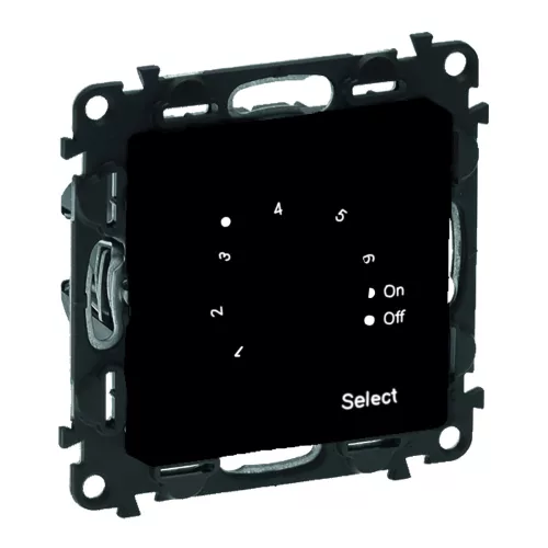 Legrand Valena Life 756334 szobatermosztát, IP40, fekete, süllyesztett