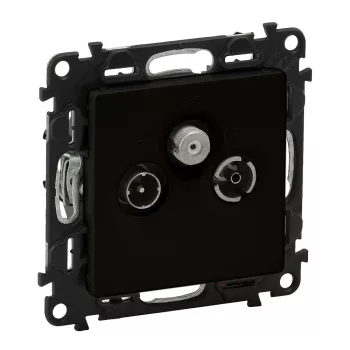 Legrand Valena Life 756352 TV-R-SAT aljzat, IP21, fekete, süllyesztett