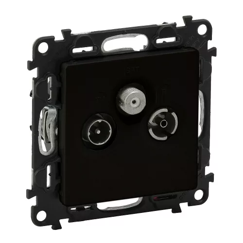 Legrand Valena Life 756365 TV-R-SAT aljzat, IP21, fekete, süllyesztett