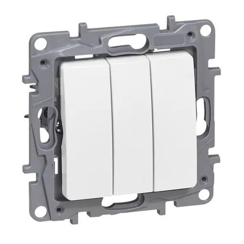 Legrand Niloé 764503 hármas kapcsoló, 10 A, IP20, fehér, süllyesztett