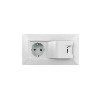   Legrand Niloé 764530 2P+F / USB kombinált csatlakozóaljzat (1000 mA) fehér burkolattal, kerettel, süllyesztett (Legrand 764530)