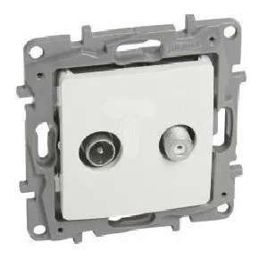 Legrand Niloé 764557 TV-SAT aljzat, IP21, fehér, süllyesztett