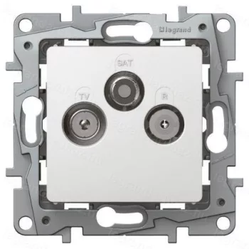   Legrand Niloé 764563 csillagpontos TV-Rádió-SAT csatlakozóaljzat 1 dB, fehér burkolattal, keret nélkül, süllyesztett (Legrand 764563)