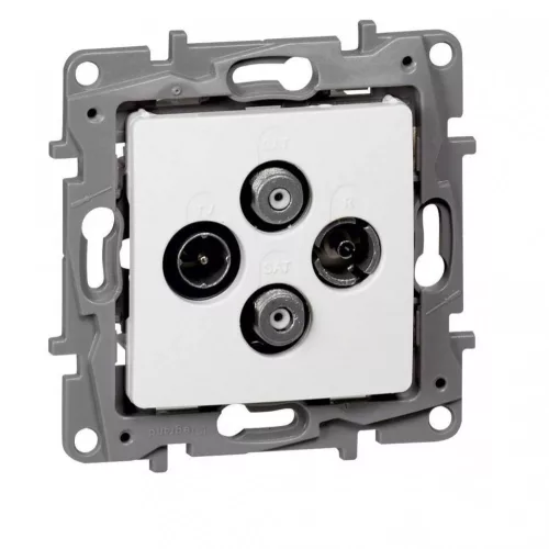 Legrand Niloé 764566 TV-R-SAT-SAT aljzat, IP21, fehér, süllyesztett