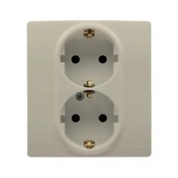   Legrand Niloé 764634 földelt csatlakozóaljzat (dugalj) 2x2P+F bézs burkolattal kerettel,, süllyesztett, 16A 250V (Legrand 764634)