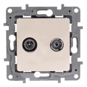   Legrand Niloé 764659 csillagpontos TV-SAT csatlakozóaljzat 1 dB, bézs burkolattal, keret nélkül, süllyesztett (Legrand 764659)