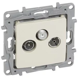 Legrand Niloé 764663 TV-R-SAT aljzat, IP21, bézs, süllyesztett