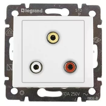 Legrand Valena 770084 RCA csatlakozóaljzat, IP40, fehér, süllyesztett