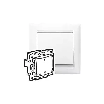 Legrand Valena 770092 kétpólusú kapcsoló (102), 10 A, IP44, fehér, süllyesztett