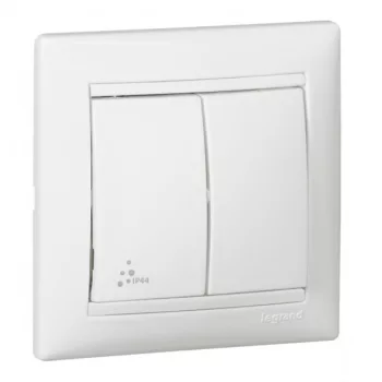 Legrand Valena 770098 dupla váltókapcsoló (106+6), 10 A, IP44, fehér, süllyesztett