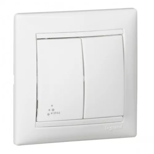 Legrand Valena 770098 dupla váltókapcsoló (106+6), 10 A, IP44, fehér, süllyesztett