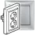Legrand Valena 770100 kettős dugalj 2x2P+F, 16 A, IP20, alumínium, süllyesztett