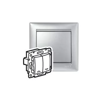   Legrand Valena 770104 redőnykapcsoló, aluminium burkolattal keret nélkül, süllyesztett 10A 250V (Legrand 770104)