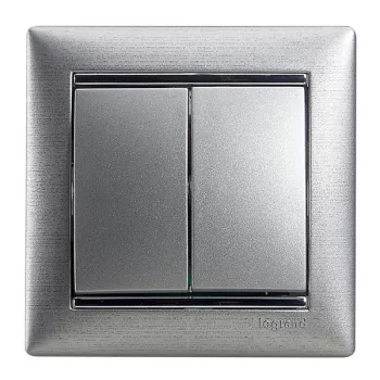 Legrand Valena 770108 dupla váltókapcsoló (106+6), 10 A, IP20, alumínium, süllyesztett