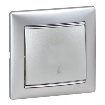 Legrand Valena 770112 egypólusú nyomó (N101), 10 A, IP31, alumínium, süllyesztett