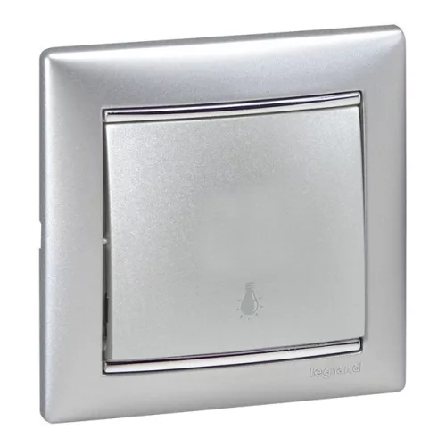 Legrand Valena 770112 egypólusú nyomó (N101), 10 A, IP31, alumínium, süllyesztett