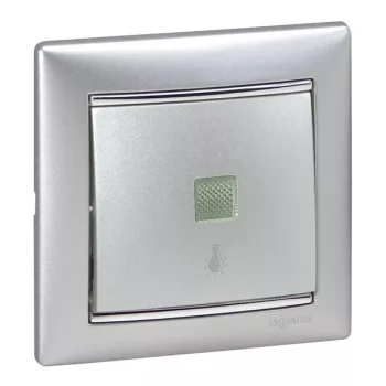Legrand Valena 770113 egypólusú nyomó (N101), 10 A, IP31, alumínium, süllyesztett