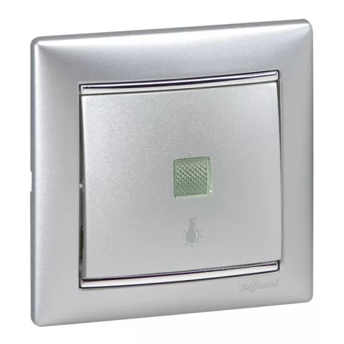 Legrand Valena 770113 egypólusú nyomó (N101), 10 A, IP31, alumínium, süllyesztett