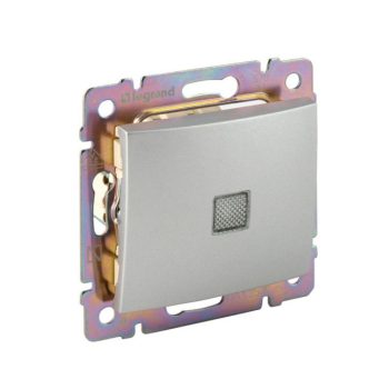   Legrand Valena 770126 váltókapcsoló (106), aluminium burkolattal keret nélkül, süllyesztett, jelzőfénnyel 10A 250V (Legrand 770126)