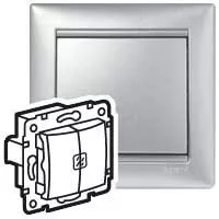 Legrand Valena 770128 csillárkapcsoló (105), 10 A, IP20, alumínium, süllyesztett