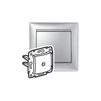   Legrand Valena 770129 végzáró TV csatlakozóaljzat 1,5 dB, aluminium burkolattal. keret nélkül, süllyesztett (Legrand 770129)