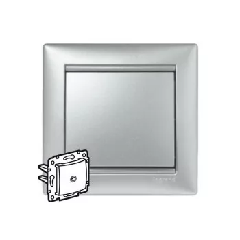   Legrand Valena 770130 végzáró TV csatlakozóaljzat 10 dB, aluminium burkolattal. keret nélkül, süllyesztett (Legrand 770130)