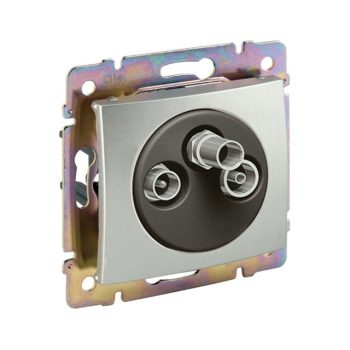   Legrand Valena 770135 végzáró TV-Rádió-SAT csatlakozóaljzat 1,5 dB, aluminium burkolattal. keret nélkül, süllyesztett (Legrand 770135)