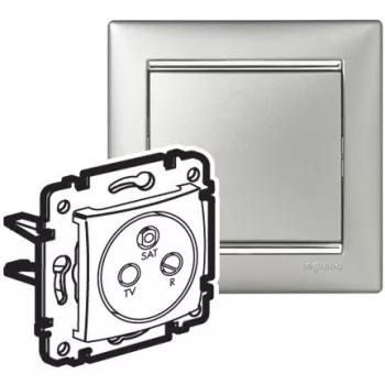 Legrand Valena 770136 TV-R-SAT aljzat, IP21, alumínium, süllyesztett