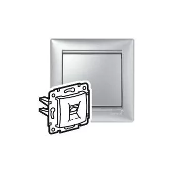 Legrand Valena 770138 RJ11 telefonaljzat, IP20, alumínium, süllyesztett