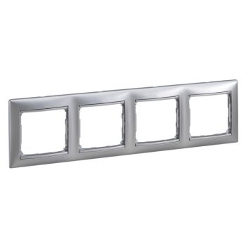   Legrand Valena 770154 4-es aluminium keret vízszintes elhelyezéssel (Legrand 770154)