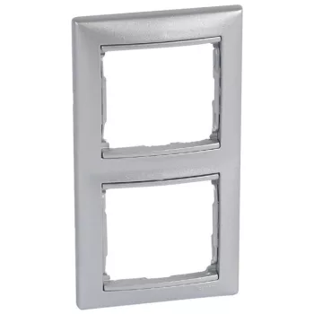   Legrand Valena 770156 2-es aluminium keret függőleges elhelyezéssel (Legrand 770156) NEM RENDELHETŐ, HELYETTE 770152 !!!