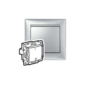   Legrand Valena 770205 váltókapcsoló (106), aluminium burkolattal keret nélkül, süllyesztett 16A 250V (Legrand 770205)
