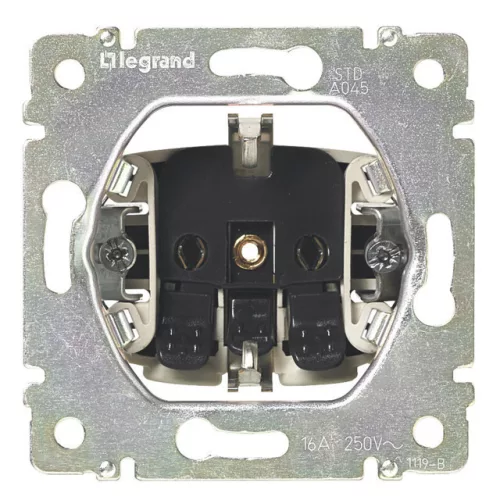 Legrand Valena 770211 földelt dugalj 2P+F, 16 A, IP21, alumínium, süllyesztett