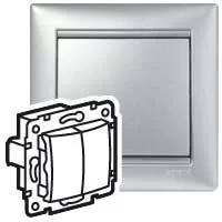 Legrand Valena 770213 csillárkapcsoló (105), 10 A, IP20, alumínium, süllyesztett