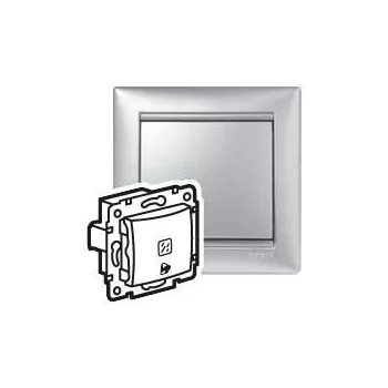 Legrand Valena 770215 egypólusú nyomó (N101), 10 A, IP31, alumínium, süllyesztett