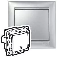 Legrand Valena 770216 egypólusú nyomó (N101), 10 A, IP31, alumínium, süllyesztett