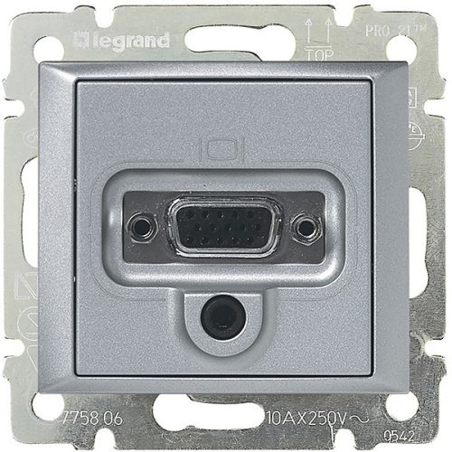 Legrand 770282 Valena HD 15 + 3.5 mm Jack aljzat, aluminium ( Legrand 770282 )