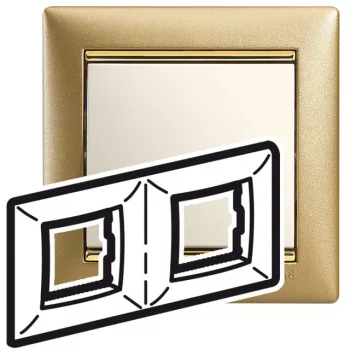   Legrand 770302 Valena keret kettős, vízszintes, matt arany ( Legrand 770302 )