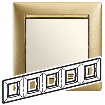   Legrand Valena 770305 5-ös matt arany keret függőleges és vízszintes elhelyezéssel (Legrand 770305)
